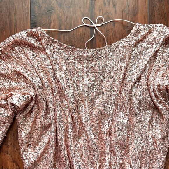 Juan Carlos Pink Sequin Romper Sz Small Bachelorette Birthday Party Vegas Bridal - Picture 5 of 15